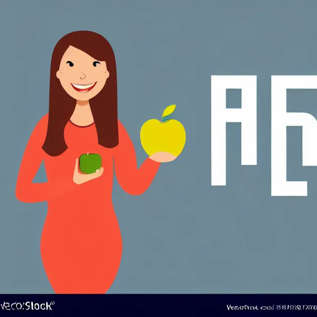 Prompt: female teacher holding apple like puck in goalie pose vector logo, professional NHL sports style, flat colours, bright colours, Adobe EPS, SVG, professional, sharp edges