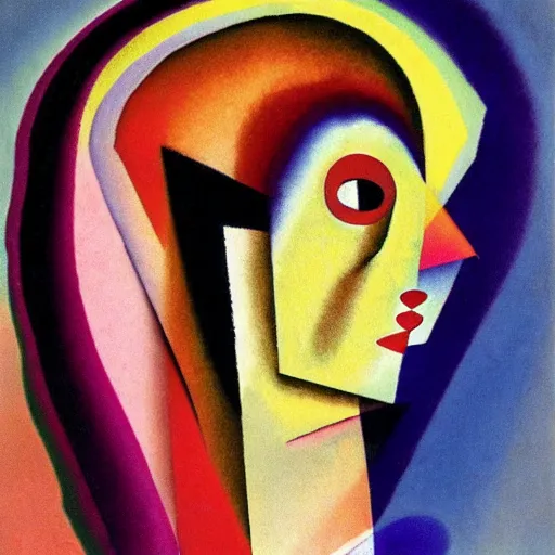 Prompt: 3d smooth shapes and gradients portrait of a woman by Kandinsky