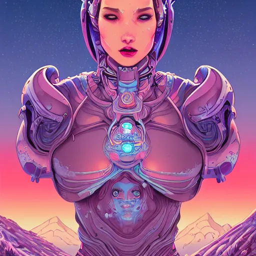 Image similar to ethereal cybernetic princess in the mountains, extremely detailed, sharp focus, wide view, full body shot, smooth, digital illustration, by dan mumford. james jean, by rossdraws, frank franzzeta, sakimichan