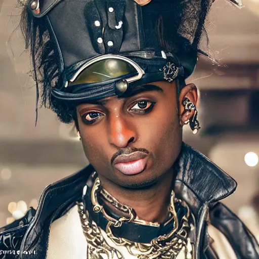 Image similar to playboi carti steampunk style 4 k detailed super realistic