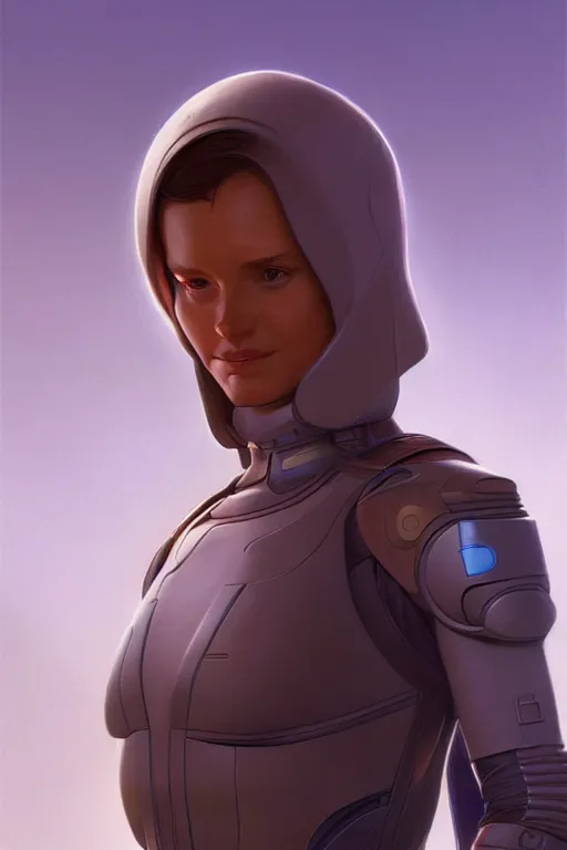 Image similar to a sci fi female character, highly detailed, digital painting, artstation, concept art, smooth, sharp focus, illustration, Unreal Engine 5, 8K, art by Ralph McQuarrie and Micheal Whelan and alphonse Mucha