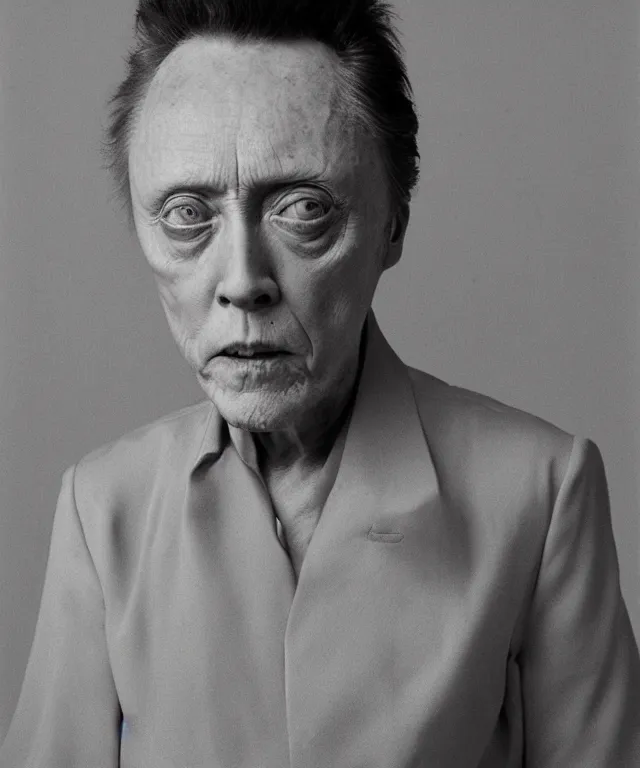 Image similar to photograph of christopher walken, by robert mapplethorpe, intense, bold, exaggerated, ultra sharp, extra details, ultra high quality, trending on pinteresst