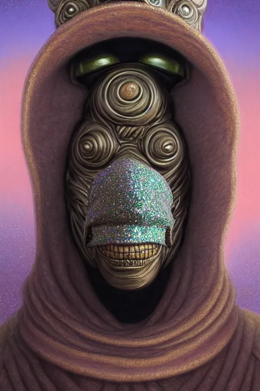 Prompt: anthropomorphic spiral head in sugar candyglitter oprah winfrey plague doctor, intricate, elegant, highly detailed face, wide angle, digital painting, artstation, concept art, sharp focus, illustration, art by artgerm, bob eggleton, stephen hickman, richard corben, wayne barlowe, greg rutkowski, alphonse mucha, 8 k