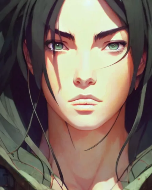 Prompt: azctec warrior, megan fox, high quality, detailed perfect face, exquisite details, fire magic, by studio muti, greg rutkowski makoto shinkai takashi takeuchi studio ghibli