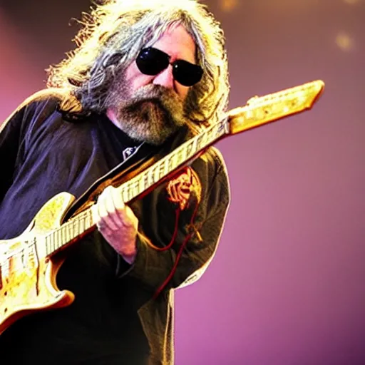 Image similar to trey anastatio pretending to be jerry garcia