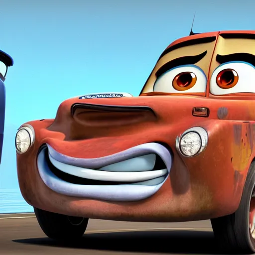 Image similar to mater from cars, human being, portrait, 4 k