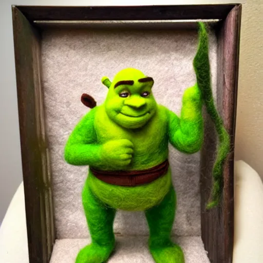 Image similar to shrek needle felted + needle felting art