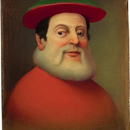 Prompt: A portrait of an evil sorecerer with a red hat by Barbucci and Canepa, high detail, 8k