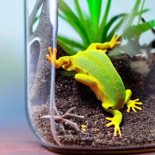 Image similar to gecko sitting inside a terrarium