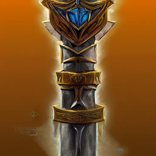 Image similar to concept art of warrior crystal sword, front view, perfect symmetry, rpg, digital art, d & d, digital painting, intricate details, ultra realistic, volumetric lighting, warm colors advance, cell shading