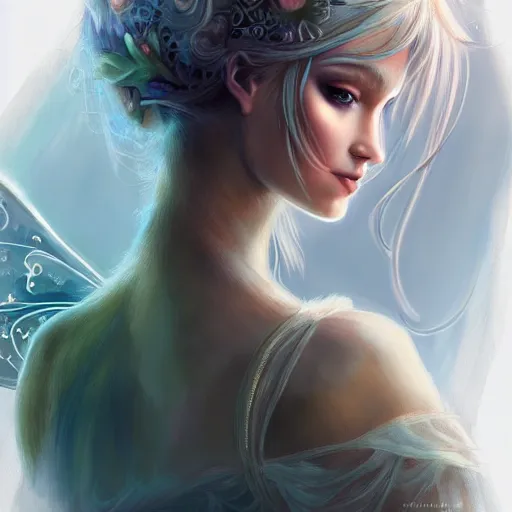 Prompt: a picture of a pretty fairy, elegant, epic, detailed, intricate, digital painting, concept art, realistic, smooth, focus, rim light,