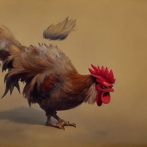 Image similar to expressive oil painting of ( ( ( rooster ) ) ) pikachu chimera, by jean - baptiste monge, octane render by yoshitaka amano, by greg rutkowski, by jeremyg lipkinng, by artgerm