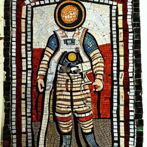 Image similar to Roman mosaic of an astronaut