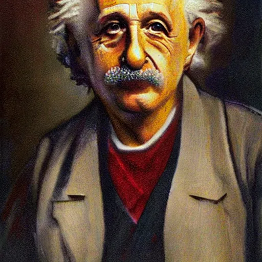 Prompt: showering einstein portrait