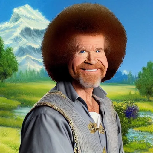Prompt: bob ross as a knight