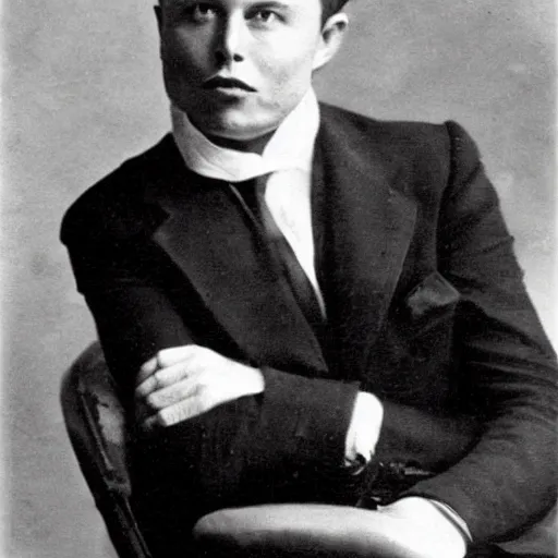 Prompt: elon musk 1 9 0 0 s photo