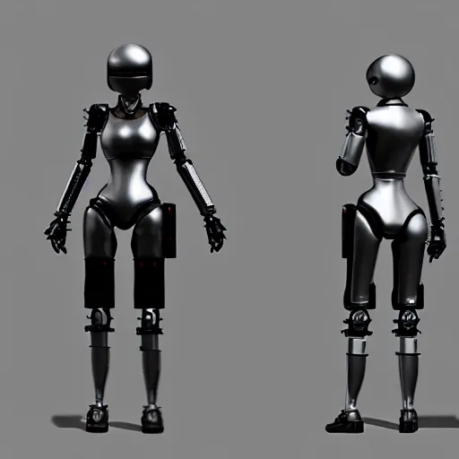 Image similar to professional engineering CAD exploded view of a realistic android bodyguard modeled after 2B nier automata, solidworks, catia, autodesk inventor, unreal engine, gynoid cad design inspired by Masamune Shirow and Boston Dynamics and Ross Tran and WLOP, product showcase, octane render 4k