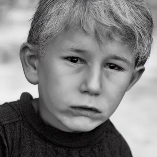 Image similar to portrait of a kid with old wrinkly skin and gray hair