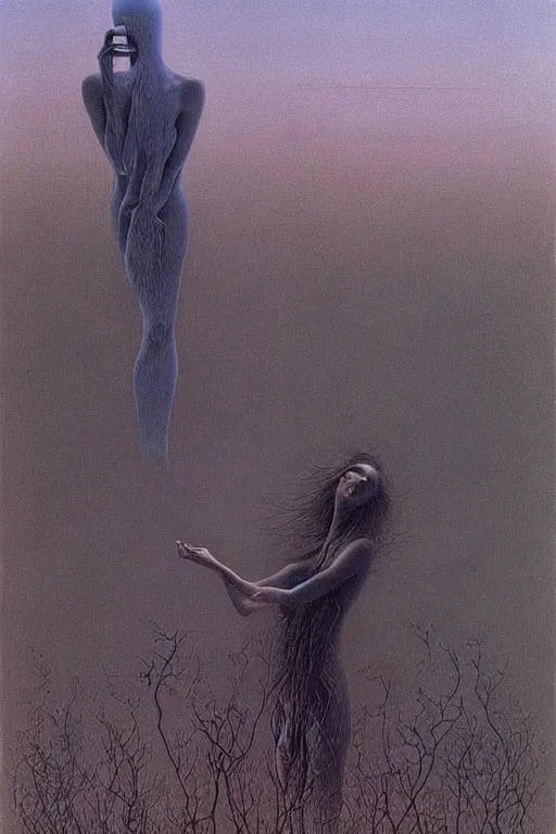Image similar to cinematic not sleeping sleep deprivation very tired beautiful harmony painting by zdzisław beksinski