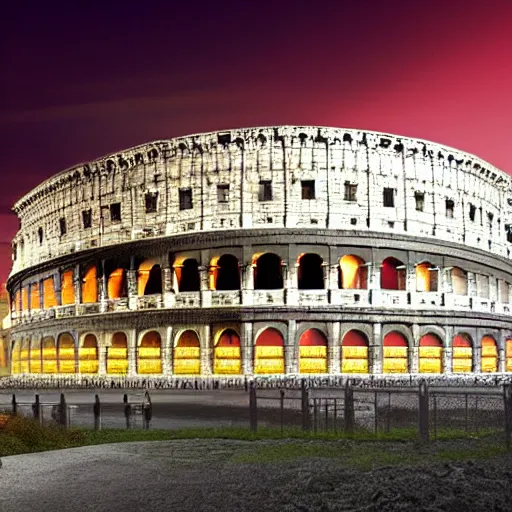 exterior view of modern futuristic roman colosseum | Stable Diffusion ...