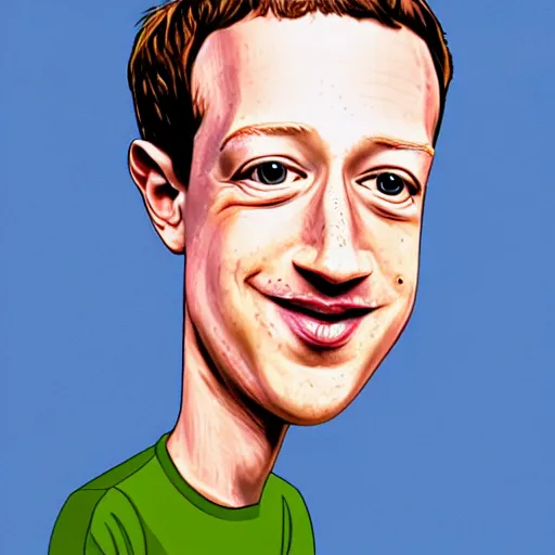 Image similar to caricature of mark zuckerberg