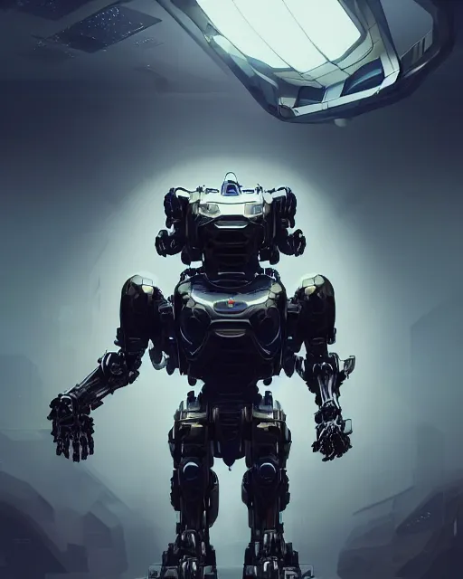 Image similar to mecha male bear portrait, handsome, cyborg, intricate mechanical body, robot eyes, hyper realistic 3 d render by ilya kuvshinov, peter mohrbacher, greg rutkowski, ryohei hase, dramatic lighting, intricate, highly detailed, sharp focus, luminous, unreal engine, blender, artstation, masterpiece, ray tracing