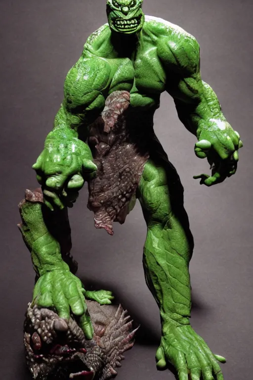 Prompt: hulking alien with reptilian and stone skin, giant claws