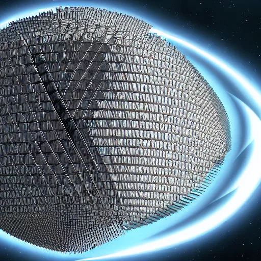 Image similar to architectual sketch of a dyson sphere, high quality, realistic