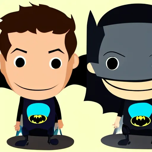 Image similar to batman as a very young boy smiling on the cartoon wild - kratts, sticker - art, svg vector, adobe - illustrator