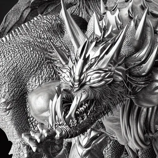 Prompt: Behemoth, detailed silver artwork, epic artwork, close up, trending on Artstation