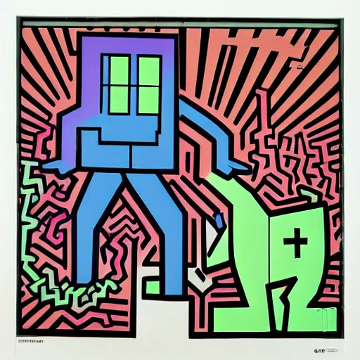 Image similar to synthwave photorealistic russian port curve covey cube neutron patio, by keith haring and jeff koons and georgia o'keefee, lowbrow, cyberpunk, an american propaganda