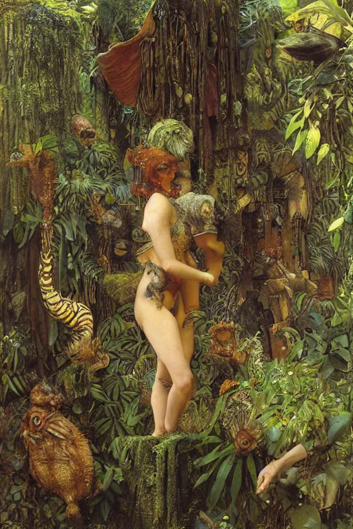 Image similar to a squonk in an alien jungle by lawrence alma tadema and rick berry and norman rockwell and jason fabok and greg staples and nc wyeth
