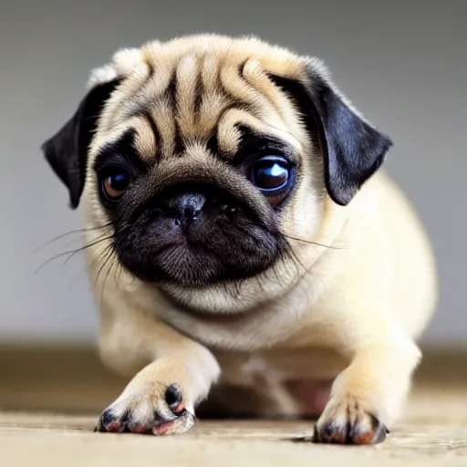 Image similar to a pug gerbil hybrid puppy