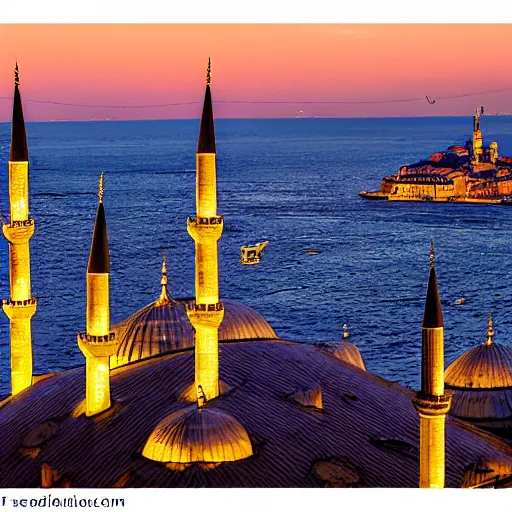 Prompt: photo of istanbul, realistic, golden hour, golden ratio