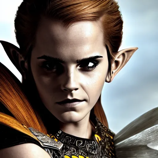 Prompt: Emma Watson modeling as Midna from Zelda, (EOS 5DS R, ISO100, f/8, 1/125, 84mm, postprocessed, crisp face, facial features)