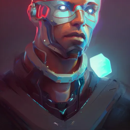 Image similar to portrait of a handsome cybernetic male, cyberpunk concept art by pete mohrbacher and artgerm and wlop and greg rutkowski and deathburger, digital art, highly detailed, intricate, sci-fi, sharp focus, Trending on Artstation HQ, deviantart, unreal engine 5, 4K UHD image