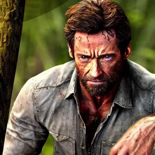 Prompt: Hugh Jackman as Joel from the last of us