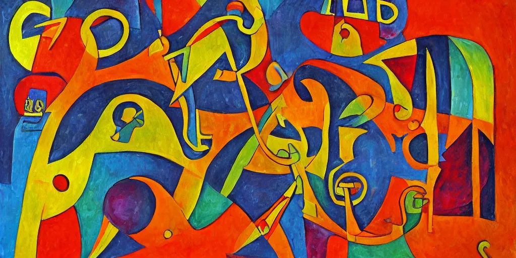 Prompt: this mysterious artwork has never been deciphered, surrealism letterism fauvism painting,