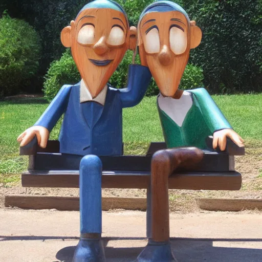 Image similar to pinocchio stuck on a bench with the long nose