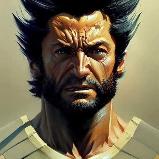 Image similar to very detailed masterpiece painting of wolverine from x - men : the animated series ( 1 9 9 2 ), portrait, artstation, concept art by greg rutkowski