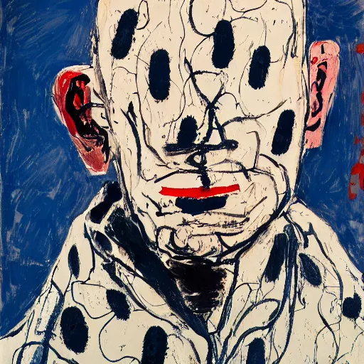 Prompt: painting of an invisible man, by georg baselitz