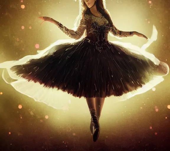 Prompt: she was more like a beauty queen from a movie scene i said don't mind, but what do you mean, i am the one who will dance on the floor in the round she said i am the one, who will dance on the floor in the round she told, cinematic lighting, concept art, intricate, 4 k, highly detailed, dramatic