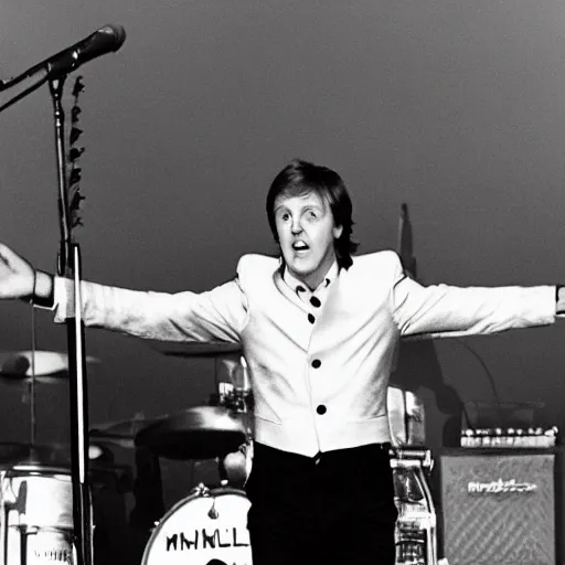 Prompt: paul mccartney preforming at a carnival