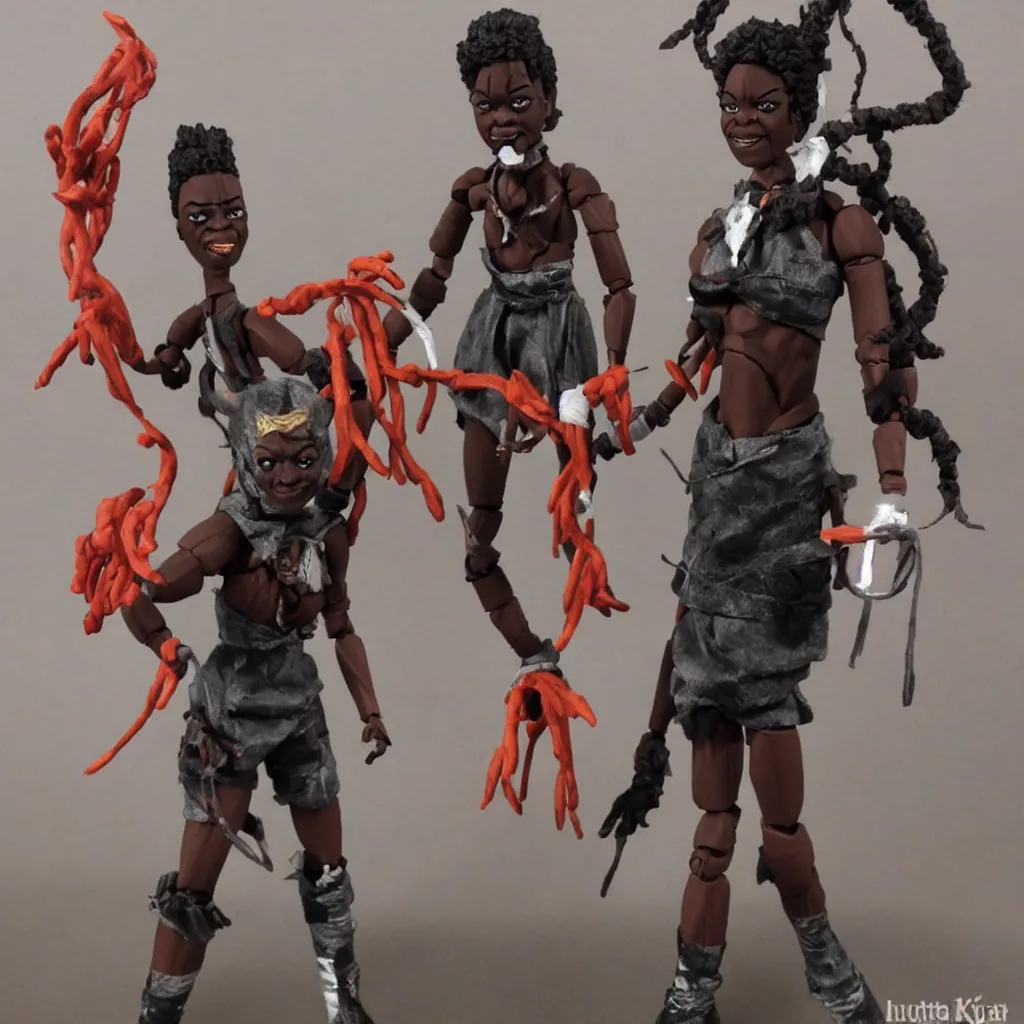 Image similar to maya angelou cosplay kunta kinte, stop motion vinyl action figure, plastic, toy, butcher billy style