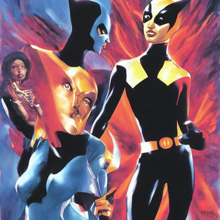 Image similar to sade adu as one of the x-men, painting by alex ross,