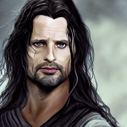 Image similar to Liv Tyler as Aragorn, clean shaven, trending on artstation, grim