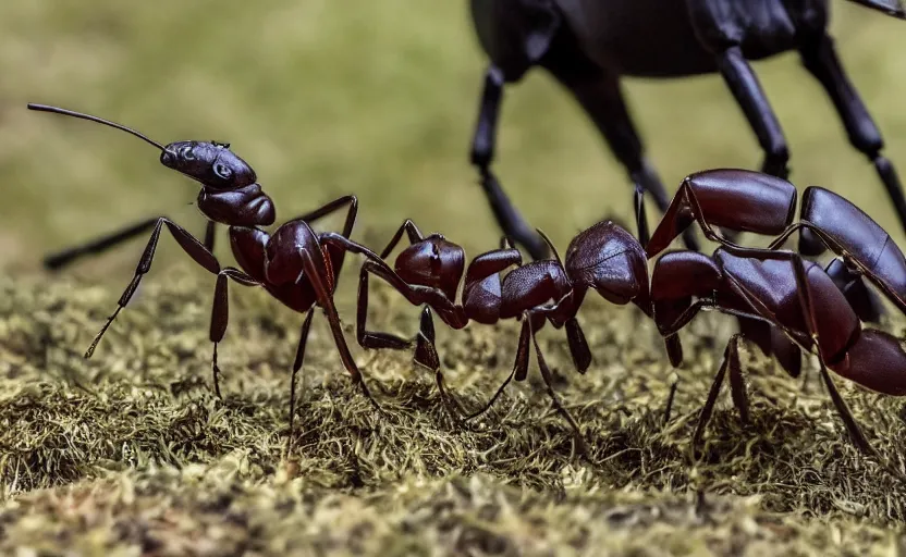 Prompt: a picture of an ant riding a horse,