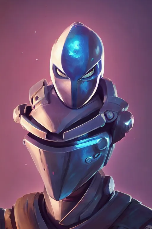 Image similar to epic mask helmet robot ninja portrait stylized as fornite style game design fanart by concept artist gervasio canda, behance hd by jesper ejsing, by rhads, makoto shinkai and lois van baarle, ilya kuvshinov, rossdraws global illumination radiating a glowing aura global illumination ray tracing hdr render in unreal engine 5