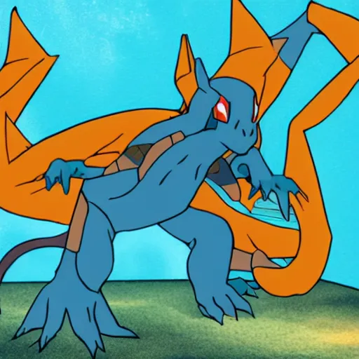 Prompt: a monstrous hybrid of Charizard and Squirtle, created by Dr. Garuda.