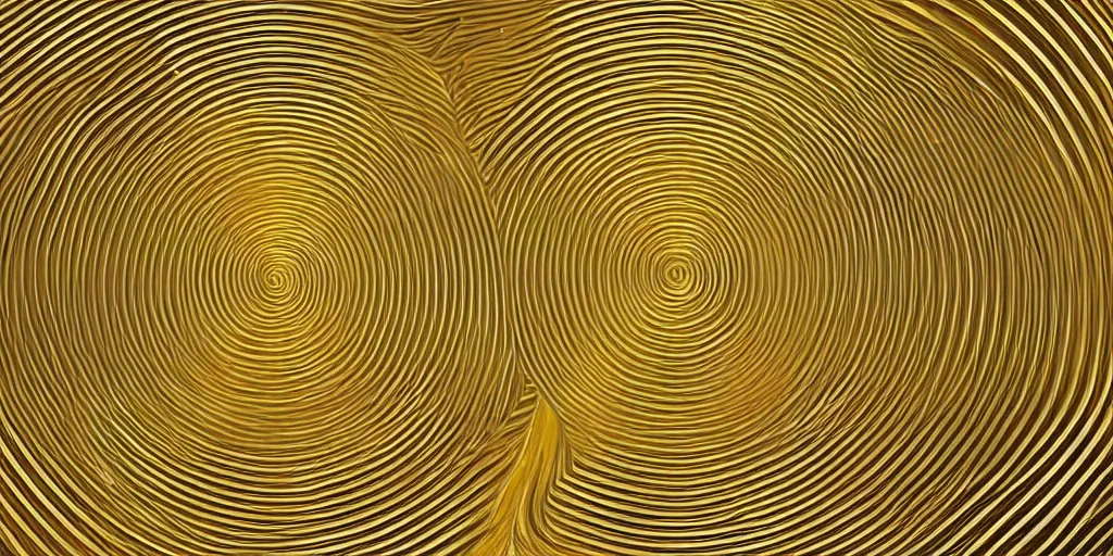 Prompt: one golden shiny thick spiral in the center in the foreground, white background,symmetric, smooth shading, photorealistic, hyperrealism